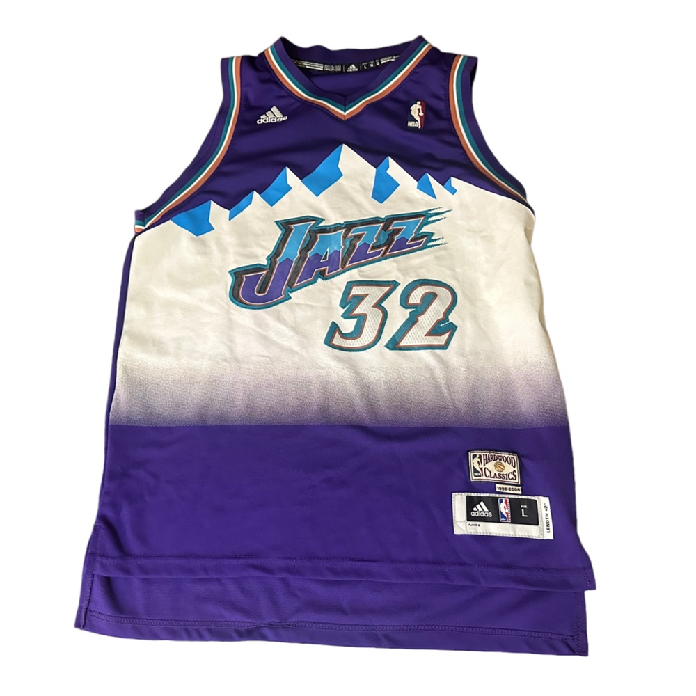 Adidas Men’s Hardwood Classics Utah Jazz Karl Malone Purple Jersey Sz Large